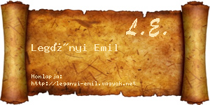 Legányi Emil névjegykártya